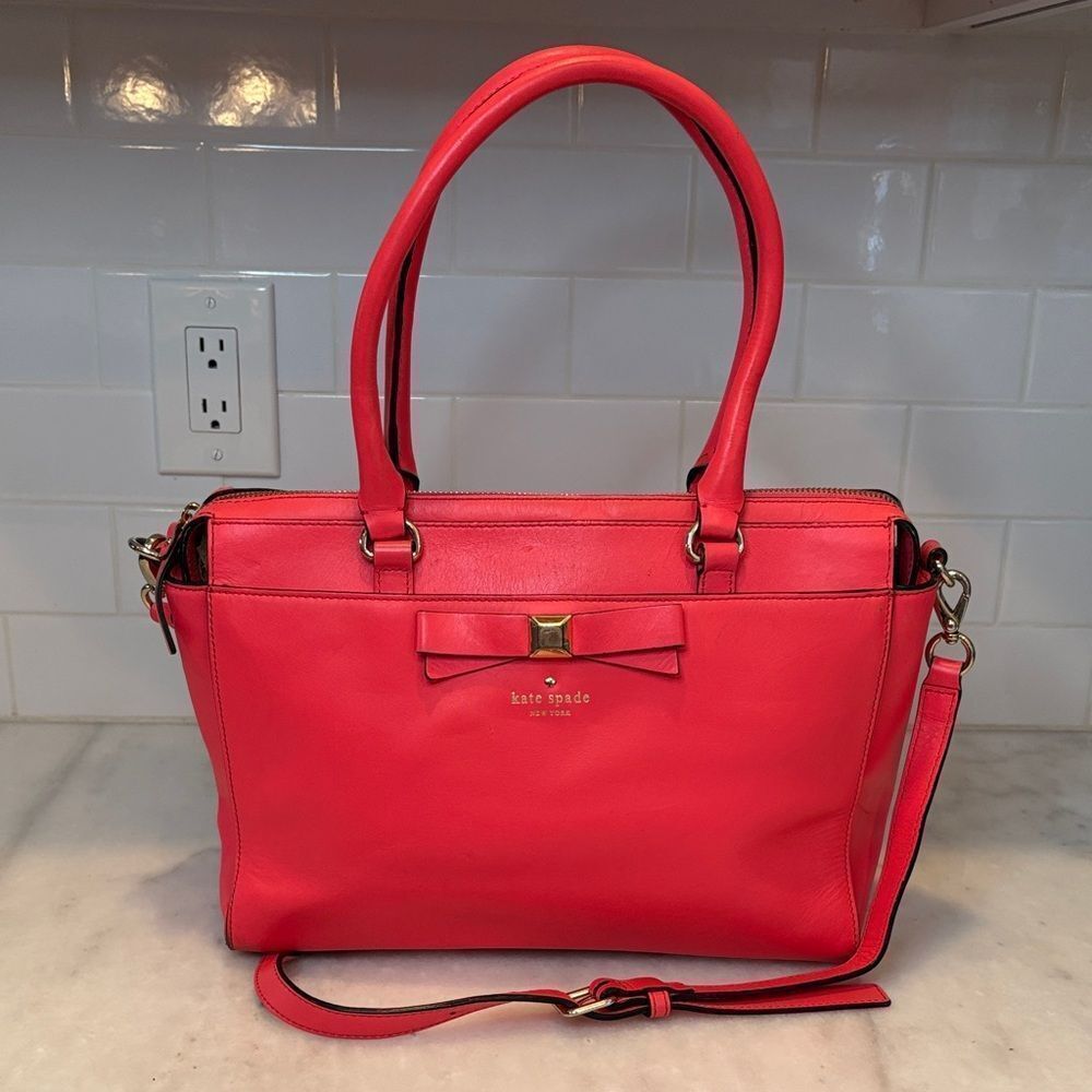Kate Spade Bag Purse Handbag Leather Beacon Court Jeanne Convertible Shoulder